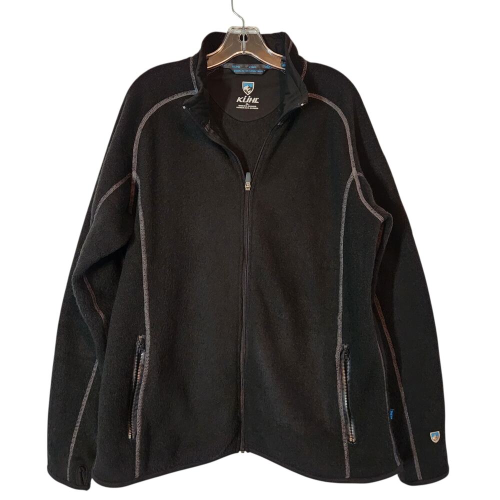 Kuhl Alfpaca Fleece jacket men's black full zip size XL